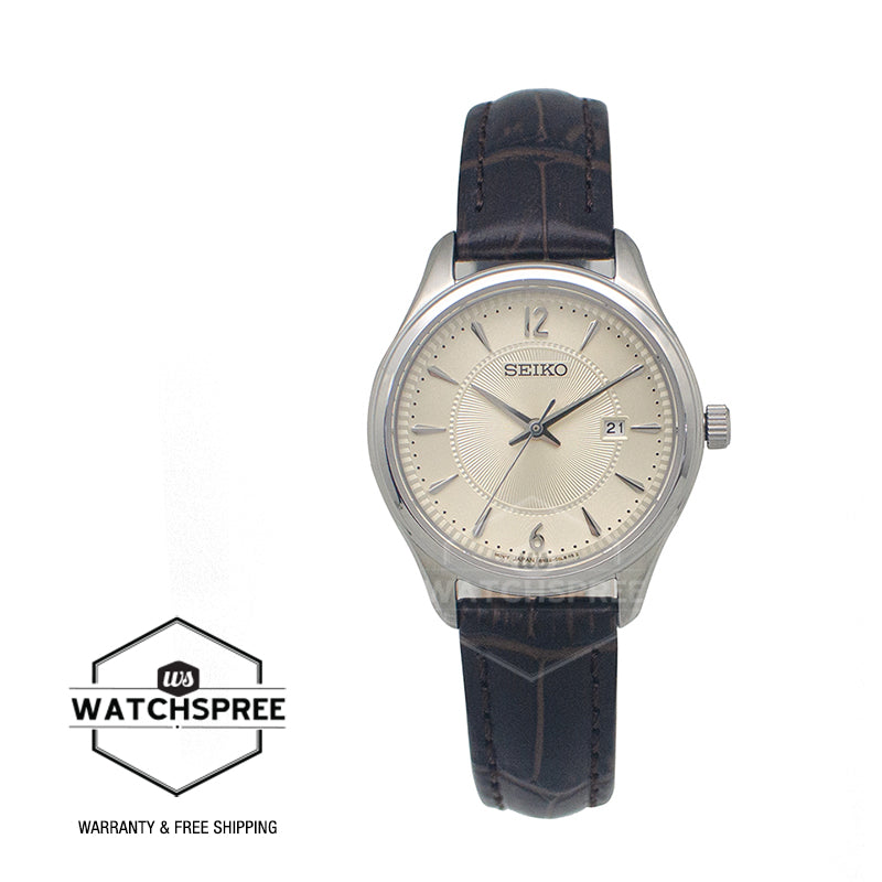 Seiko Ladies' Quartz Conceptual Regular Brown Leather Strap Watch SUR427P1