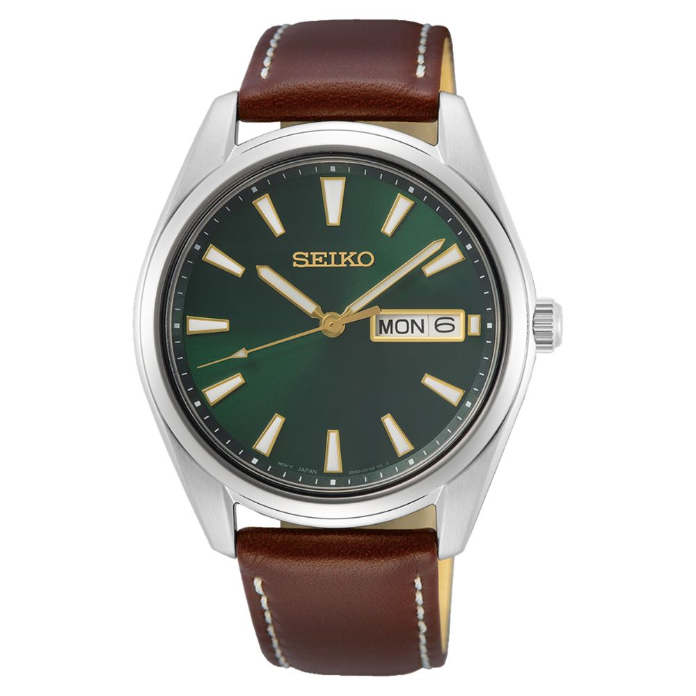 Seiko Classic Quartz Brown Calf Leather Strap Watch SUR449P1