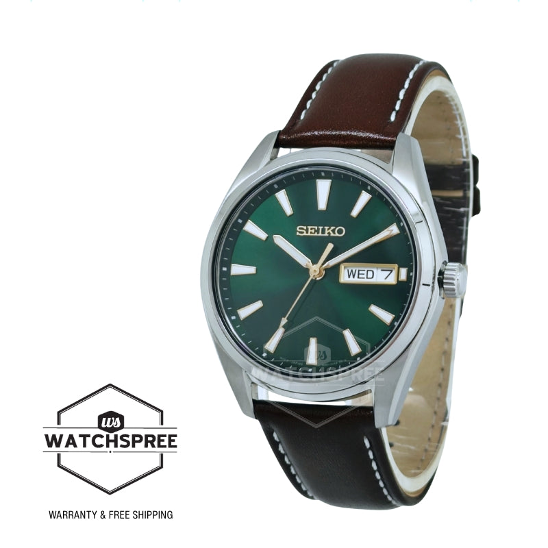 Seiko Classic Quartz Brown Calf Leather Strap Watch SUR449P1