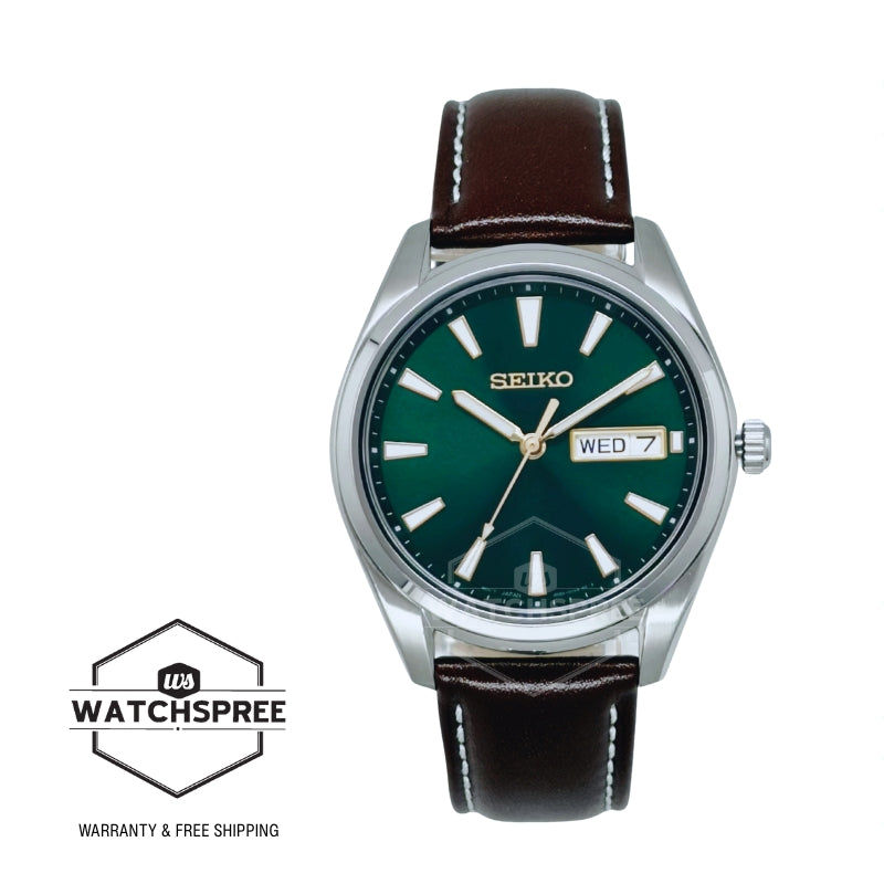 Seiko Classic Quartz Brown Calf Leather Strap Watch SUR449P1