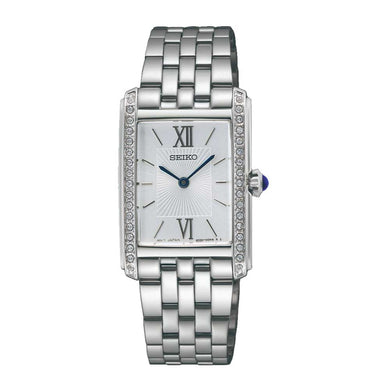 Seiko Ladies' Quartz Conceptual Rectangular Dial Stainless Steel Band Watch SWR091P1