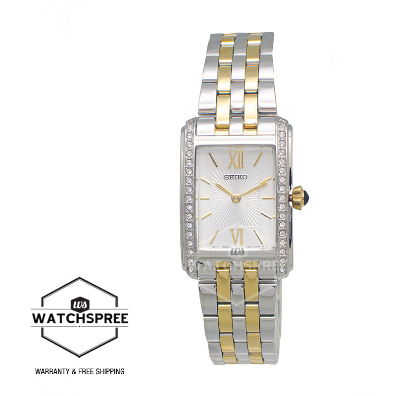 Seiko Women's Quartz Conceptual Regular Rectangular Two-Tone Stainless Steel Band Watch SWR093P1