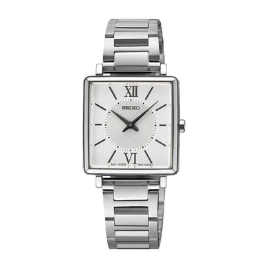 Seiko Ladies' Quartz Conceptual Rectangular Dial Stainless Steel Band Watch SWR111P1