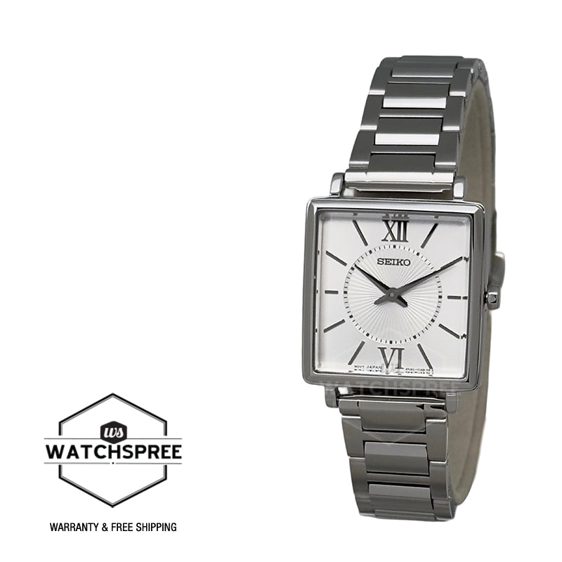 Seiko Ladies' Quartz Conceptual Rectangular Dial Stainless Steel Band Watch SWR111P1