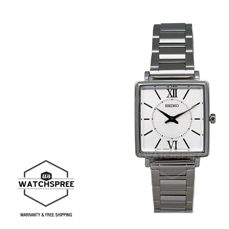 Seiko Ladies' Quartz Conceptual Rectangular Dial Stainless Steel Band Watch SWR111P1