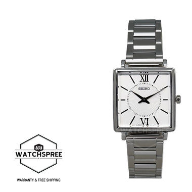 Seiko Ladies' Quartz Conceptual Rectangular Dial Stainless Steel Band Watch SWR111P1