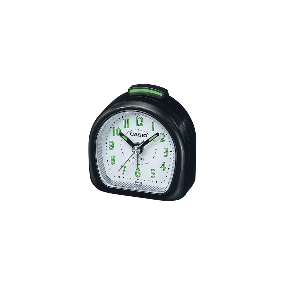 Casio Analog Traveller's Black Resin Table Clock TQ148-1D TQ-148-1D TQ-148-1