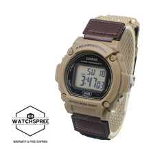 Load image into Gallery viewer, Casio Digital Two-Tone Brown Cloth Band Watch W219HB-5A W-219HB-5A
