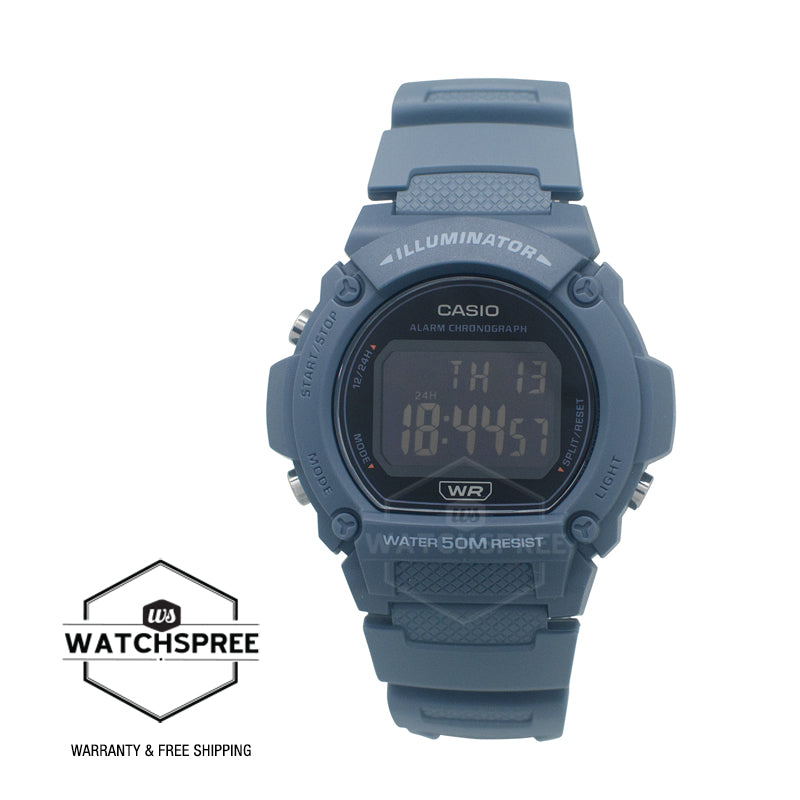 Casio Standard Sporty Digital Watch W219HC-2B W-219HC-2B