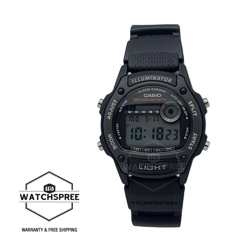 Casio Digital Dual Time Bio-Based Black Resin Band Watch W220H-1A W-220H-1A