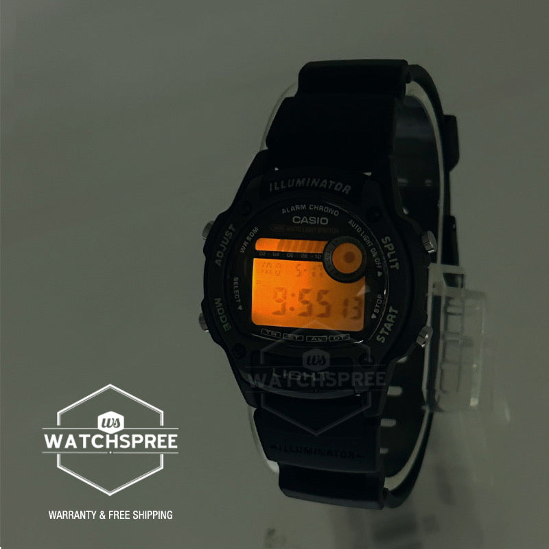 Casio Digital Dual Time Bio-Based Black Resin Band Watch W220H-1A W-220H-1A