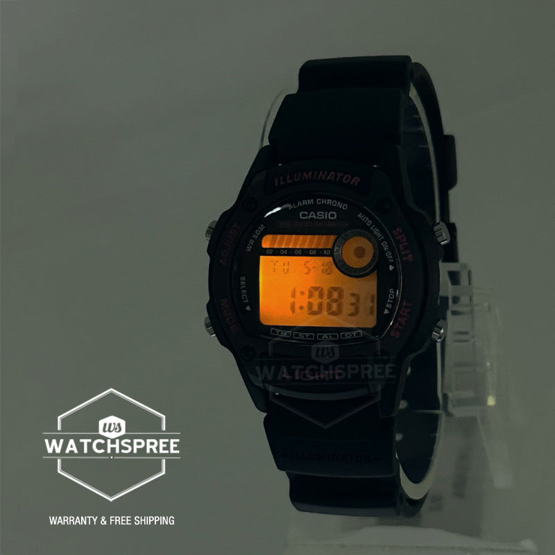 Casio Digital Dual Time Bio-Based Black Resin Band Watch W220H-1A2 W-220H-1A2