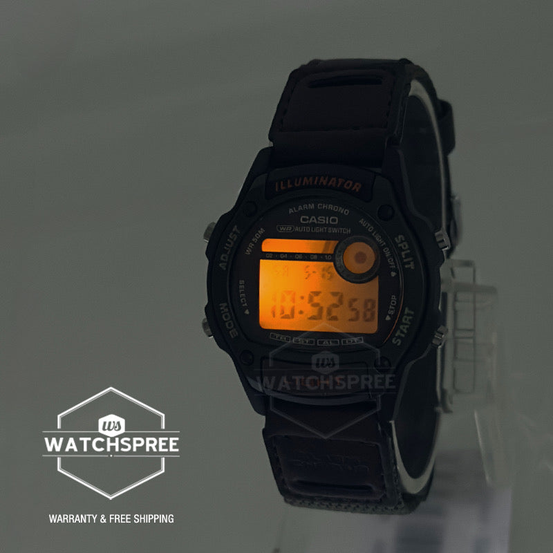 Casio Digital Dual Time Brown Leather/Cloth Band Watch W220HF-3A W-220HF-3A