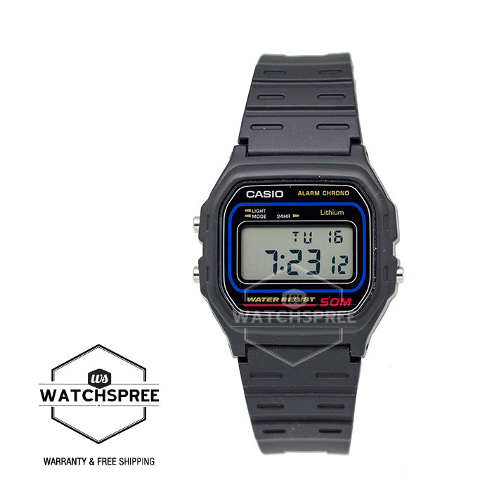 Casio Standard Digital Black Resin Strap Watch W59-1V
