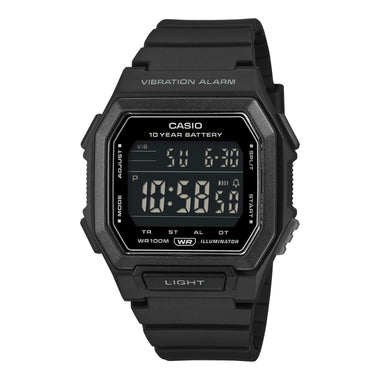 Casio Digital Square Dial Dual Time Black Resin Band Watch W738H-1B W-738H-1B