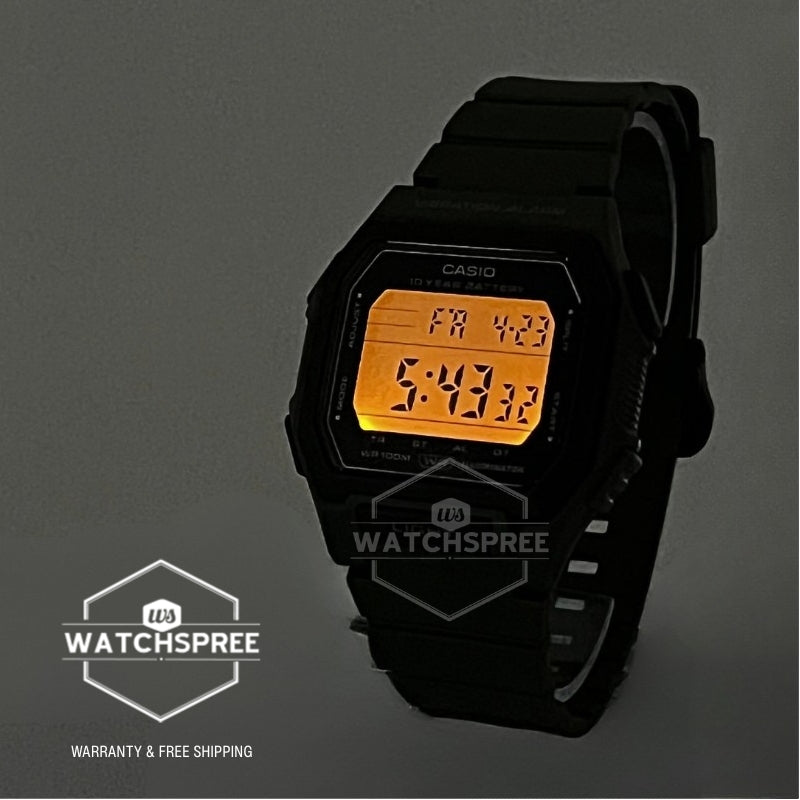 Casio Digital Square Dial Dual Time Green Resin Band Watch W738H-3A W-738H-3A