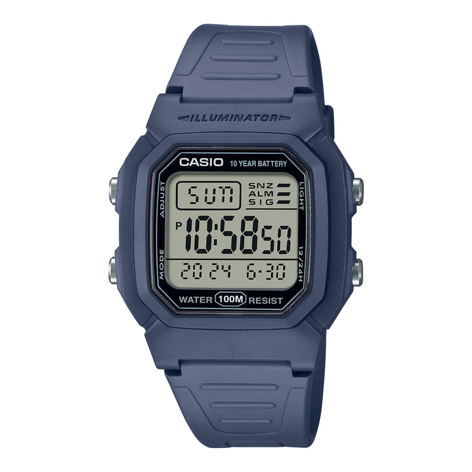 Casio Digital Dual Time Blue Resin Band Watch W800H-2A W-800H-2A