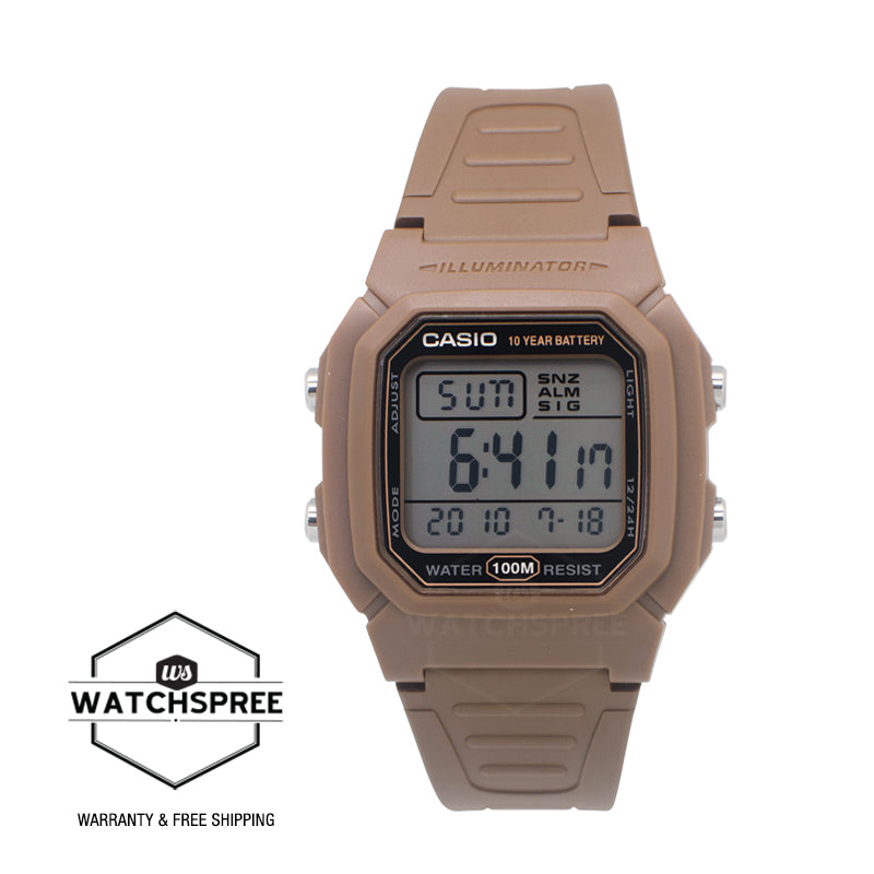 Casio Digital Dual Time Brown Resin Band Watch W800H-5A W-800H-5A