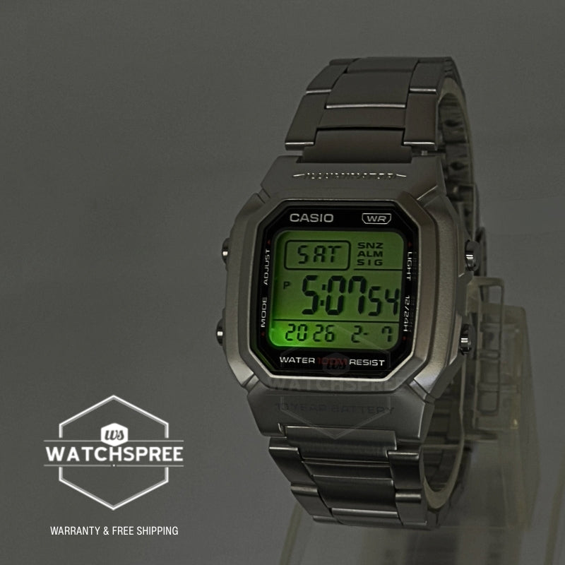 Casio Digital Dual Time Stainless Steel Band Watch W800HD-1A W-800HD-1A