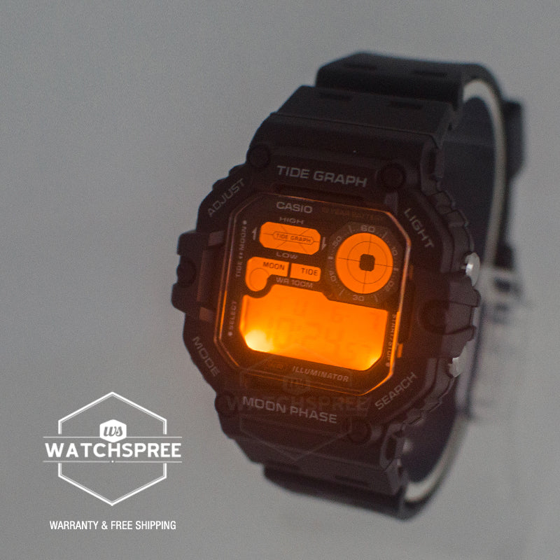 Casio Digital Dual Time Black Resin Band Watch WS1700H-1A WS-1700H-1A