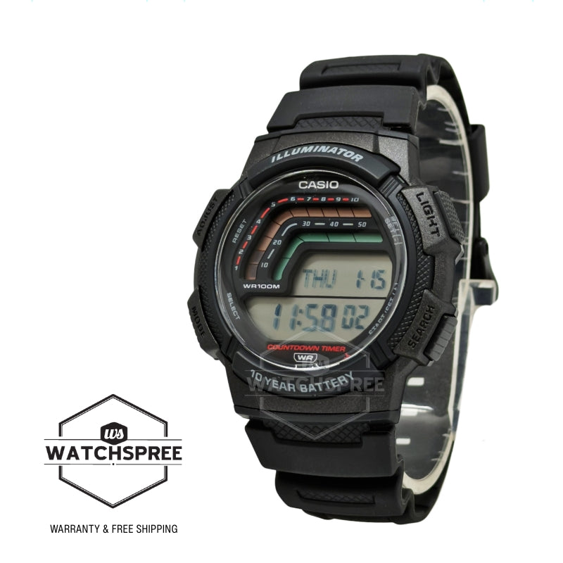 Casio Digital Black Resin Band Watch WS1800-1A WS-1800-1A