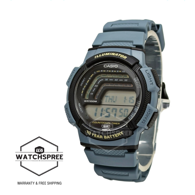 Casio Digital Blue Resin Band Watch WS1800-2A WS-1800-2A
