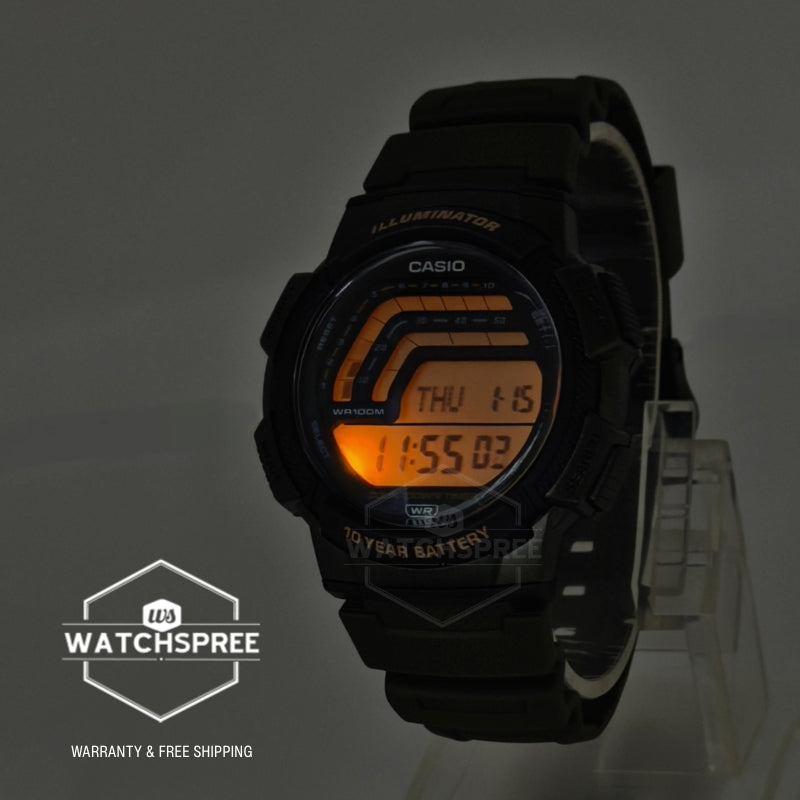 Casio Digital Green Resin Band Watch WS1800-3A WS-1800-3A