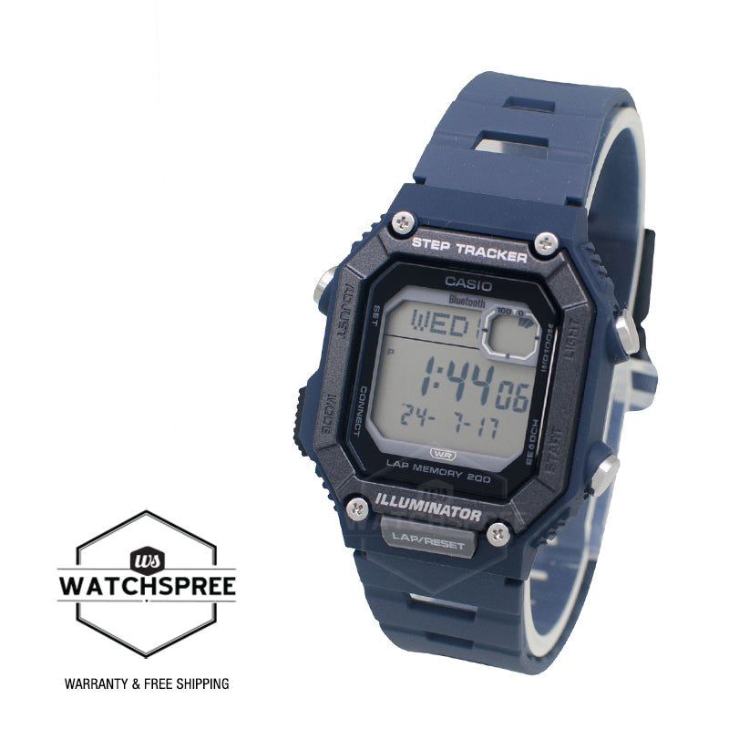 Casio Digital Sporty Bluetooth Step Tracker Dual Time Blue Resin Band Watch WSB1000-2A WS-B1000-2A