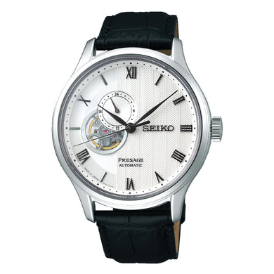 Seiko Presage (Japan Made) Open Heart Automatic Black Calfskin Leather Strap Watch SARY095 SARY095J (LOCAL BUYERS ONLY)