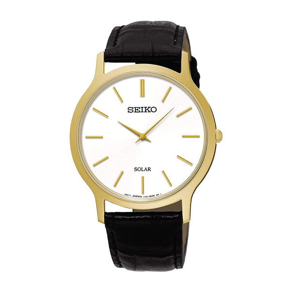 Seiko Solar Black Calf Leather Strap Watch SUP872P1 | Watchspree