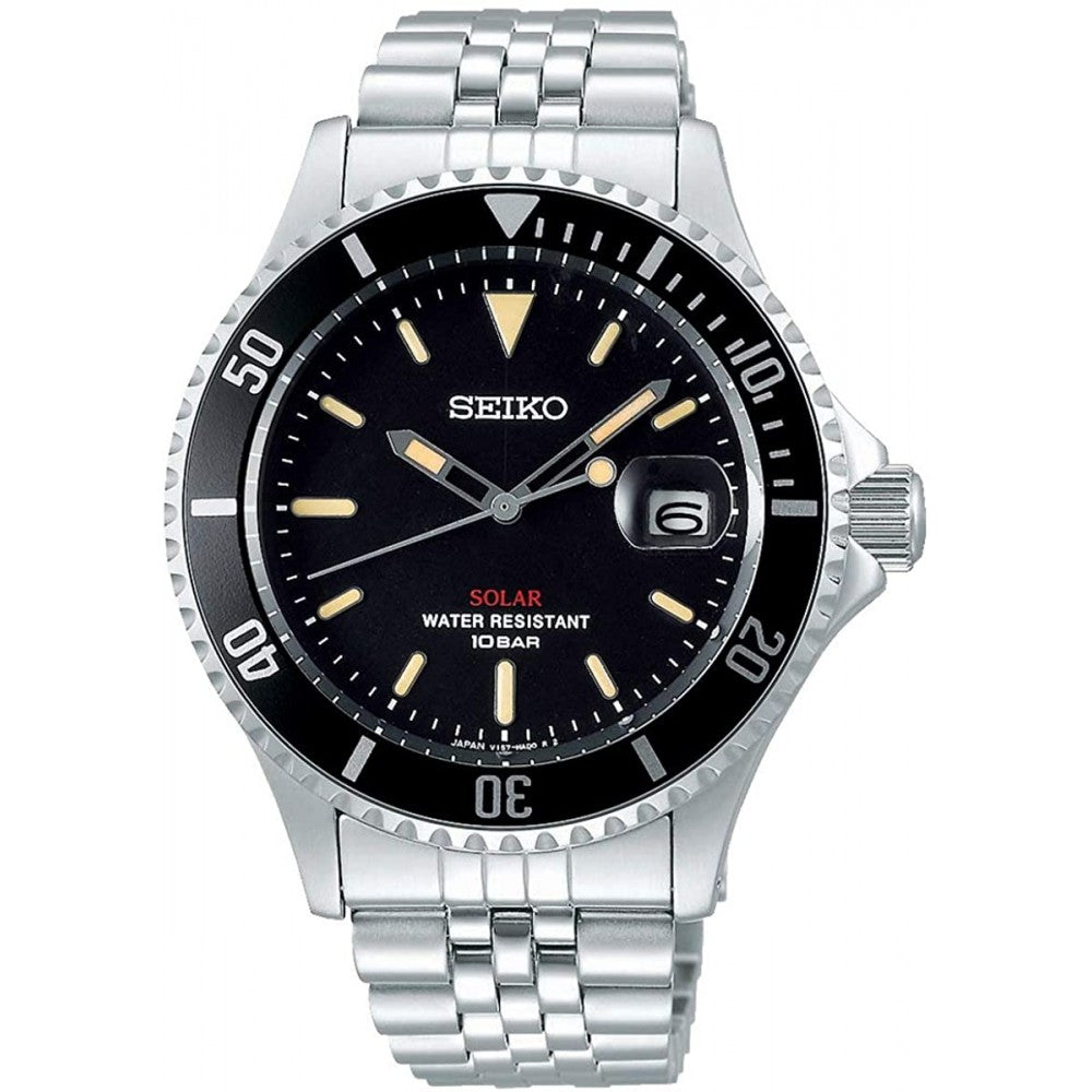 [WatchSpree] Seiko Solar (Japan Made) Silver Stainless Steel Band Watch SZEV012 SZEV012J