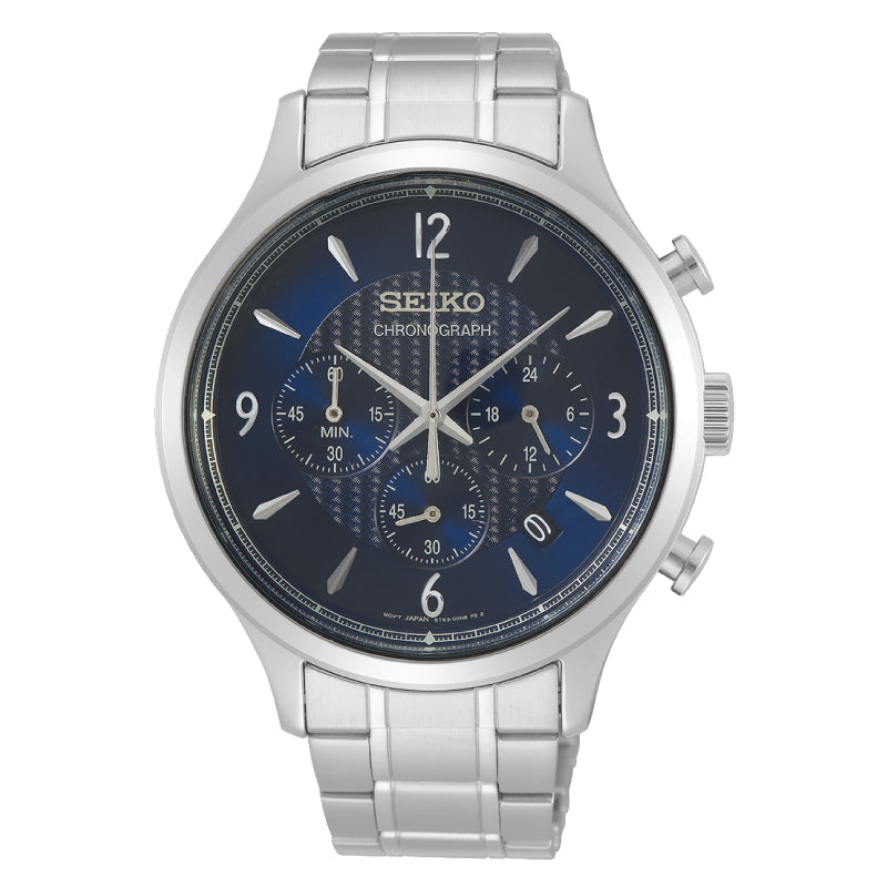 Seiko Chronograph Silver Stainless Steel Band Watch SSB339P1