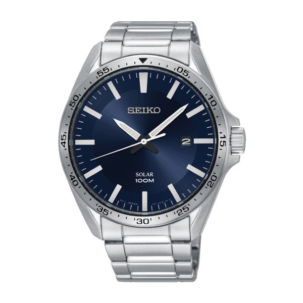Seiko Solar Silver Stainless Steel Band Watch SNE483P1 | Watchspree