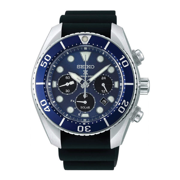 Seiko Prospex (Japan Made) Diver Scuba Solar Black Silicon Strap Watch SBDL063 SBDL063J 