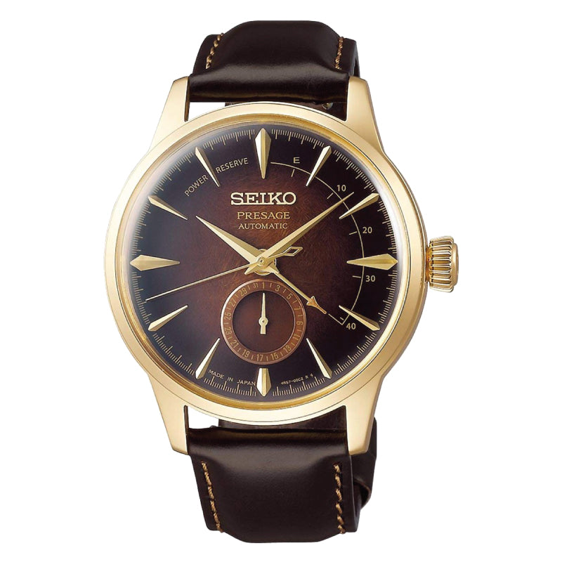 Seiko Presage (Japan Made) Automatic Dark Brown Calfskin Leather Strap Watch SARY136 SARY136J (LOCAL BUYERS ONLY)