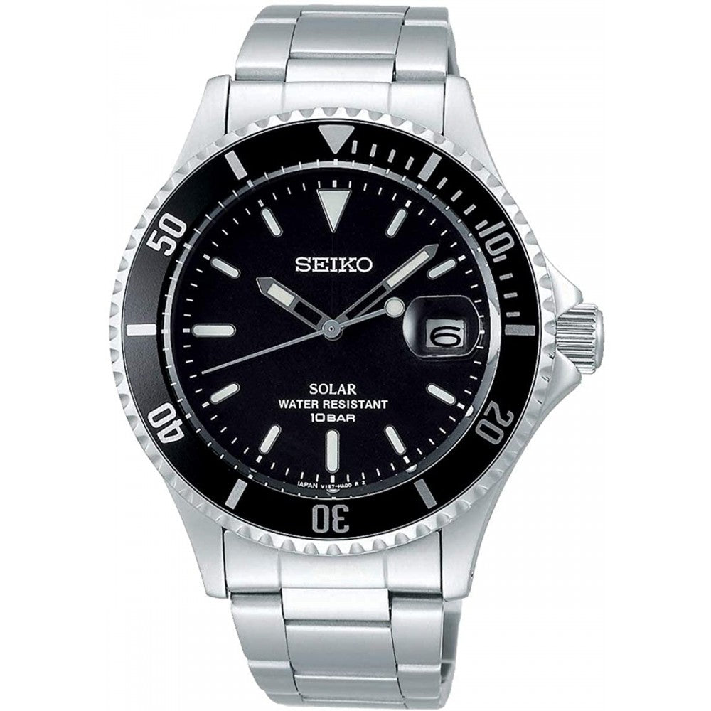 [WatchSpree] Seiko Solar (Japan Made) Silver Stainless Steel Band Watch SZEV011 SZEV011J
