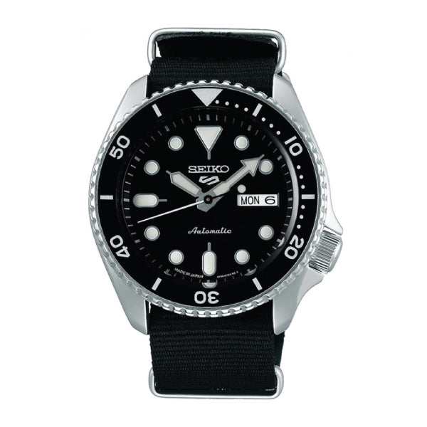 [JDM] Seiko 5 Sports (Japan Made) Automatic Black Canvas Strap Watch SBSA021