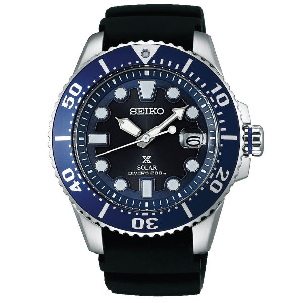 [JDM] Seiko Prospex (Japan Made) Solar Diver Scuba Black Silicone Strap Watch SBDJ019 SBDJ019J