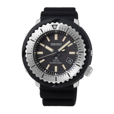 Seiko Prospex Solar Diver's Black Silicon Strap Watch SNE541P1 
