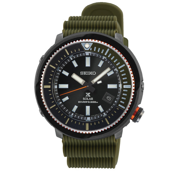 Seiko Prospex Solar Diver's Olive Green Silicone Strap Watch SNE547P1 (LOCAL BUYERS ONLY)
