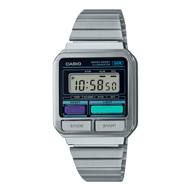Casio Digital Vintage Stainless Steel Band Watch A120WE-1A