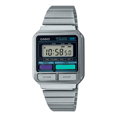 Casio Digital Vintage Stainless Steel Band Watch A120WE-1A