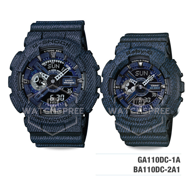 Baby-G & G-Shock Couple Watches BA110DC-2A1-GA110DC-1A Watchspree