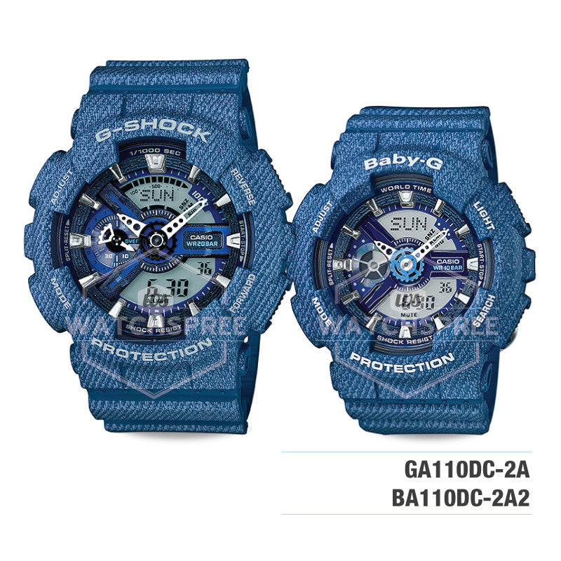 Baby-G & G-Shock Couple Watches BA110DC-2A2-GA110DC-2A Watchspree