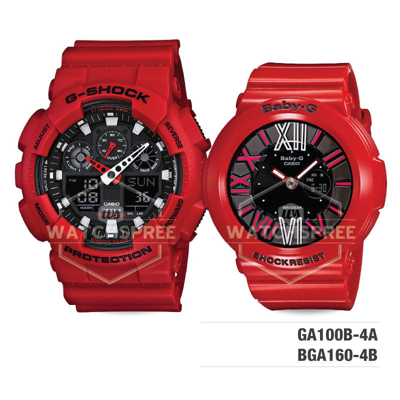 Baby-G & G-Shock Couple Watches BGA160-4B-GA100B-4A Watchspree