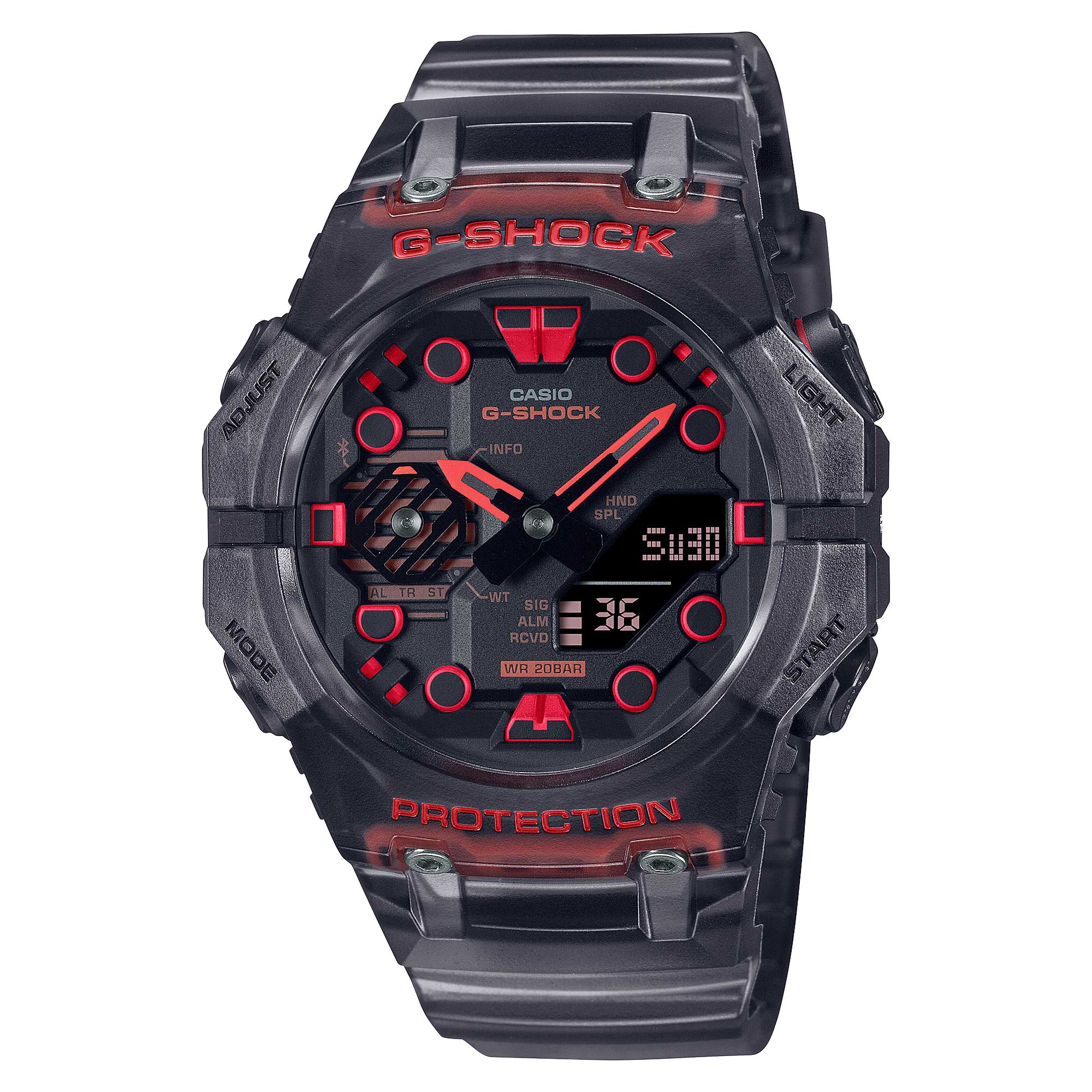 Carbon Casio G-Shock GA-B001 Lineup Core Guard Structure BluetoothÇ?Çî¶ôÇú Black Translucent Gradated Resin Band Watch GAB001G-1A GA-B001G-1A Watchspree