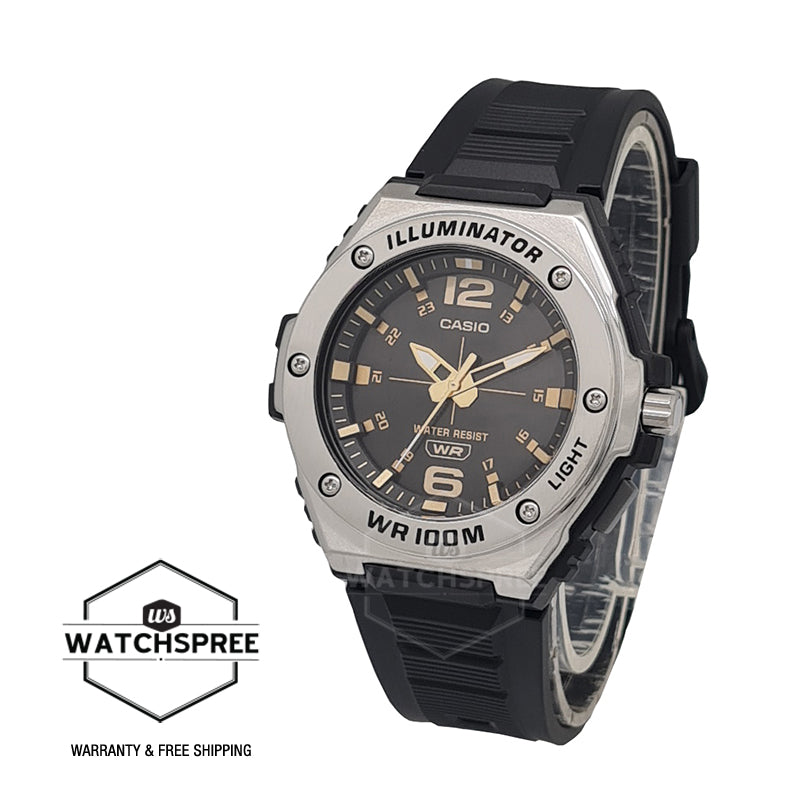 Casio Analog Black Resin Band Watch MWA100H-1A2 MWA-100H-1A2 Watchspree