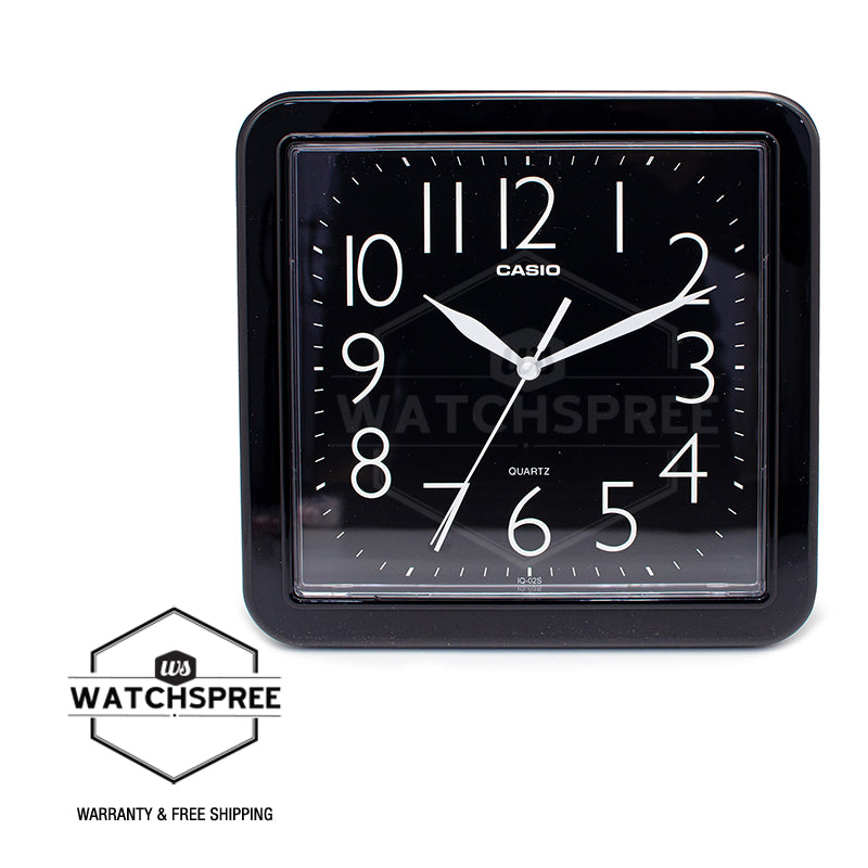 Casio Analog Black Resin Square Wall Clock IQ02S-1D IQ-02S-1D IQ-02S-1 (LOCAL BUYERS ONLY) Watchspree