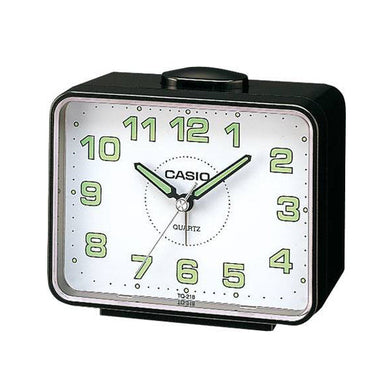 Casio Analog Black Resin Table Clock TQ218-1B  TQ-218-1B Watchspree
