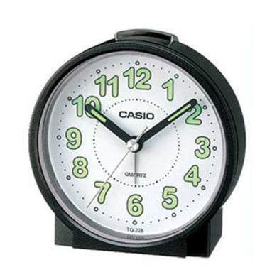 Casio Analog Black Resin Table Clock TQ228-1D TQ-228-1D TQ-228-1 Watchspree